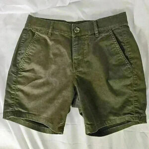 Express Army Green Mid Rise Bermuda Shorts, Size 2